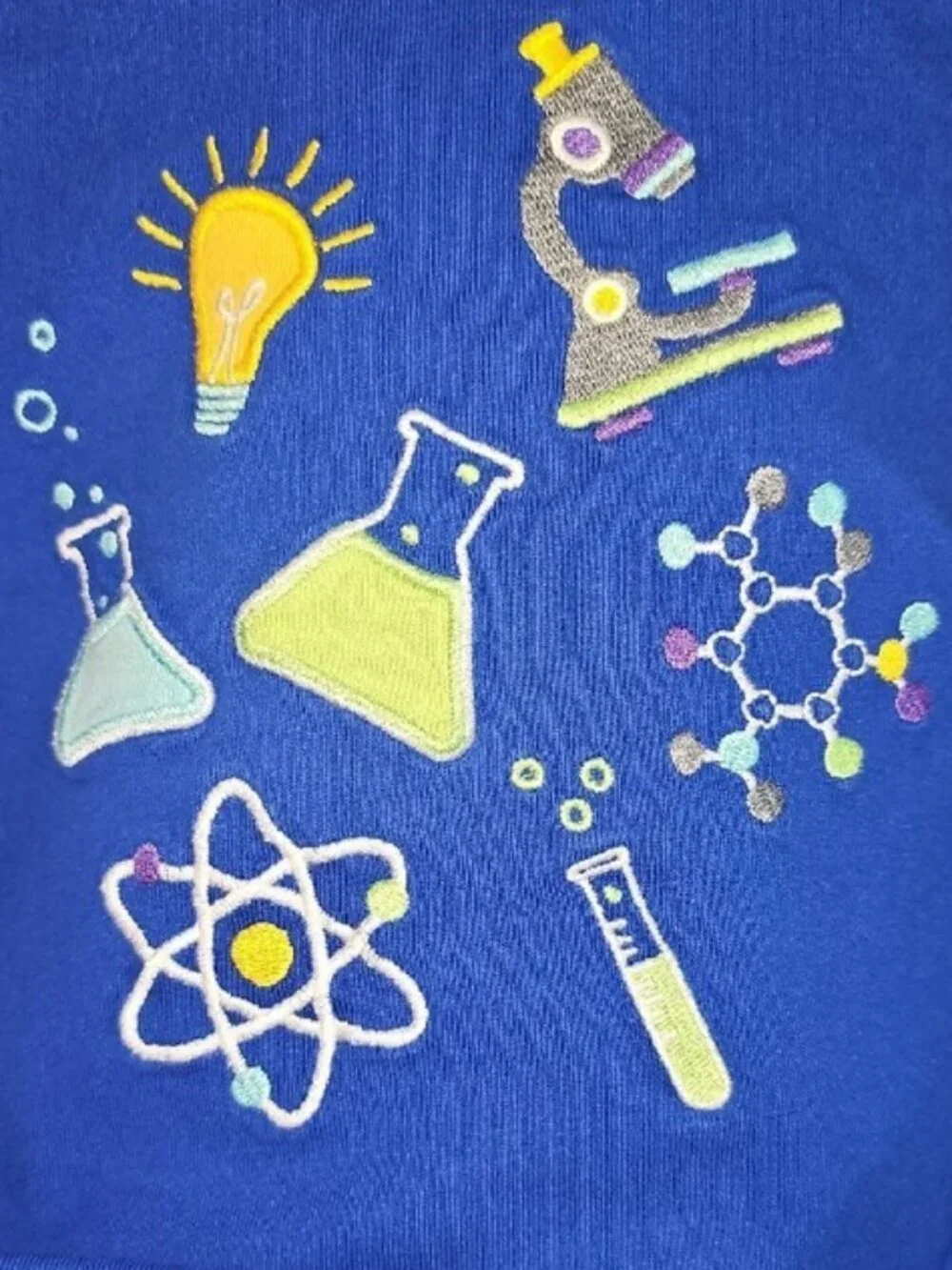 Gymboree Boys 5T Embroidered Science T-Shirt Blue Used